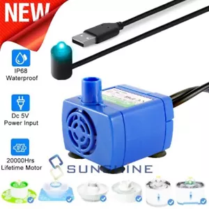 Electric LED Cat Pet Water Feeder Drink Fountain Pump USB Plug Motor Replacement - Picture 1 of 17