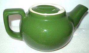 Sm.TEAPOT & LID Individual BackStamp EFAN 11 MEDIUM GREEN Heavy China Restaurant - Picture 1 of 6