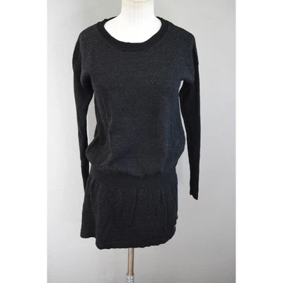 Vestido Suéter Smartwool Mediano Negro Manga Larga Lana Merino Cintura Caída Foto 1 de 4