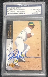 1994 UPPER DECK RICKEY HENDERSON #60, AUTO, PSA DNA GRADED, MLB HOF - Picture 1 of 2