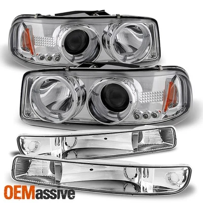 适用于 2000 - 2006 年 Sierra Yukon Halo Projcetor 车头灯 + 保险杠信号灯 — 第 1/3 张图片