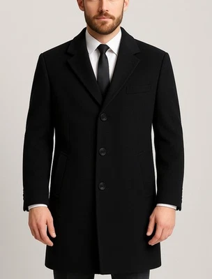 Lauren Ralph Lauren Wool Blend Overcoat  Mens Size 48R Black LRL Classic Formal - Image 1 of 4