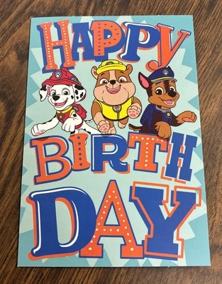 Tarjeta de felicitación de cumpleaños Paw Patrol hijo nieto sobrino amigo 5”x7” sello Foto 1 de 4