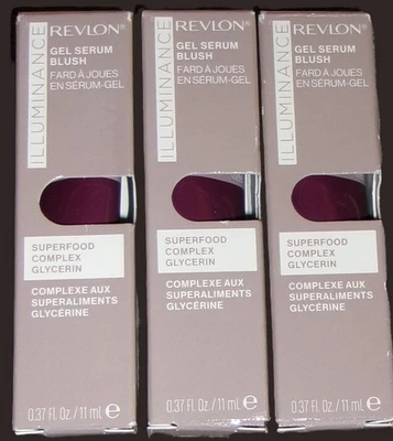 Revlon Illuminance Gel Serum Blush Superfood Complex 140 Brilliant Berry X 3 - Image 1 of 4