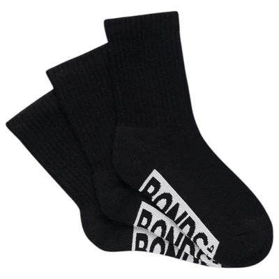 9 Pairs X Bonds Unisex Kids Cushioned Crew Socks Black - image 1 of 2