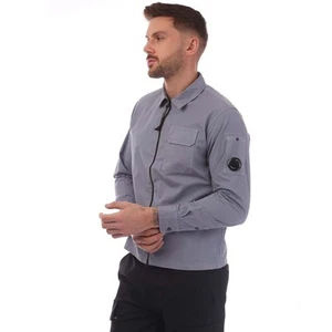 Herren C.P. Company Organic Gabardine Full-Zip Overshirt in Lila - Bild 1 von 4