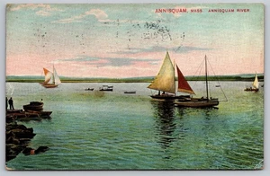 Vintage Annisquam River Massachusetts Lithographie Postkarte Mason Bros. - Bild 1 von 2