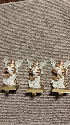 批量 3 件 复古 小号 AngelChristmas 堆叠 树脂 金叶 — 第 1/2 张图片