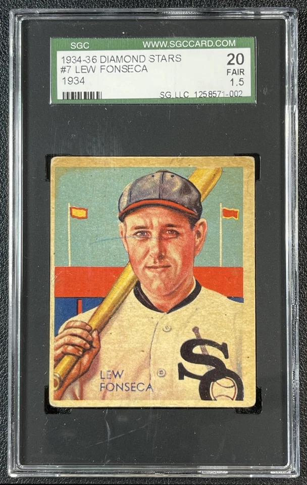 LEW FONSECA SGC 1.5 1934 NATIONAL CHICLE DIAMOND STARS (R327) #7 WHITE SOX 002 - Image 1 of 2