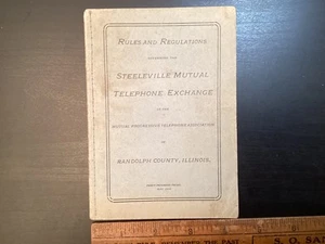 Antique Steelville Mutual Telephone Exchange Rules Booklet Randolph County IL - Picture 1 of 18