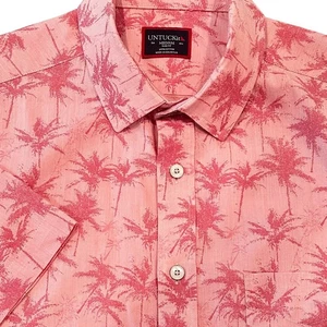 UNTUCKit Moldavia Camisa Palmera Para Hombres Mediana Delgada Rosa Hawaiana Preppy Retro - Imagen 1 de 7