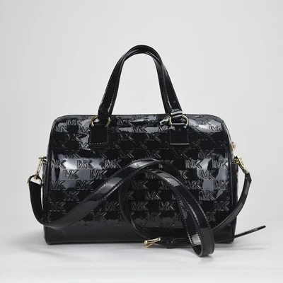 Cartera de Lona Michael Kors Mason Mediana Logo Repujado - Negra Foto 1 de 4