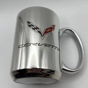 Corvette Metallic Chrome Finish Coffee Mug Cup - Picture 1 of 8