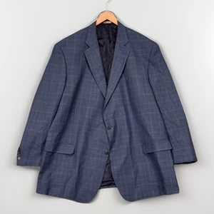 Oak Hill Blazer 60R Mens Blue/Gray Plaid Wool Sport Coat Jacket - Picture 1 of 16