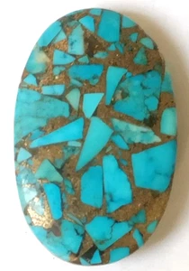40.50 Ct. Natural Oval Blue Copper Turquoise Untreated Gemstone Birthday Gift - Picture 1 of 7