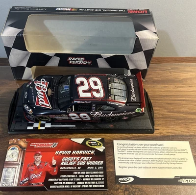 Kevin Harvick 2011 #29 Budweiser Martinsville Win 1/24 ARC color líquido usado Foto 1 de 4