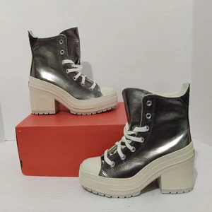Damen Converse Chuck 70 de Luxe Absatz Hi Größe 7 Metallic Silber A09896C - Bild 1 von 8