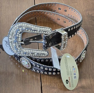 Blazin Roxx Camo Rhinestone Bedazzled Belt W/ Buckle Leather Lining Women’s XL - Picture 1 of 12