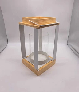 BONTURI CASA HOME DECORO Laterne Metall Holz H 29 cm 15,5 x 15,5 cm weiß - Bild 1 von 1