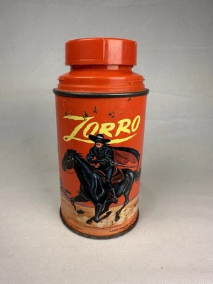 Termo lonchera Aladdin cielo rojo Walt Disney Zorro 1966 de colección con tapa sin taza Foto 1 de 4