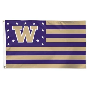 For Washington Huskies fans 3x5 ft College NCAA Horizontal Lines Flag / Banner - Picture 1 of 1