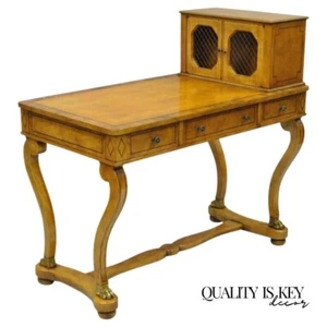 Vintage French Regency Rosewood Walnut Cartonnier Desk Table Bronze Paw Feet - Picture 1 of 10
