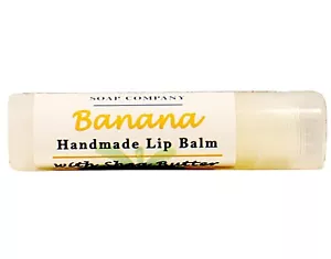 Bálsamo labial hecho a mano de plátano hecho con manteca de karité - Imagen 1 de 5
