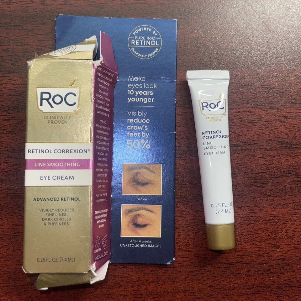 RoC Retinol Correxion Line Smoothing Eye Cream Travel Size 0.25 fl oz NEW SEALED - Image 1 of 1