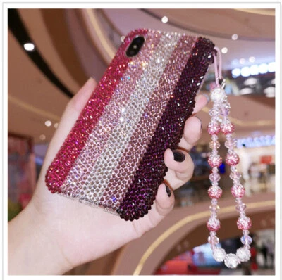 Teléfono Cristal Arco Iris Brillante con Dije Brillo Diamante Para Varios Estuche de Teléfono Foto 1 de 3