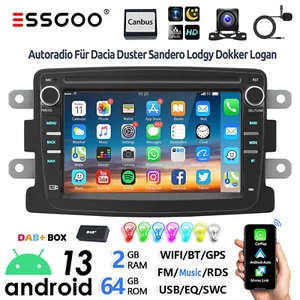 DAB+ Carplay 64G Android 13 Autoradio NAVI Für Dacia Duster Dokker Sandero Logan - Bild 1 von 14