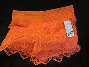 Jolt Designer Women's Mini Shorts Size XL New WITH Tags 2 PAIR ORANGE WHITE - Picture 1 of 9