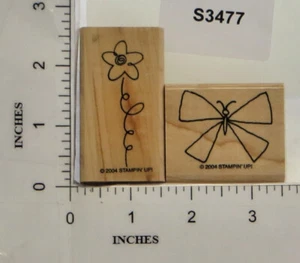 Stampin' Up! Wood Block Stamp Lot Spring Easter Butterfly Flower Bunny Chick Egg - Picture 1 of 4