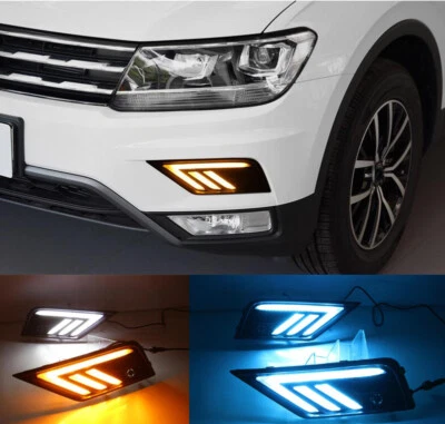 Светодиодные дневные ходовые противотуманные фары дневного света для Volkswagen VW Tiguan 2017 2018 2019 годов выпуска - Изображение 1 из 4
