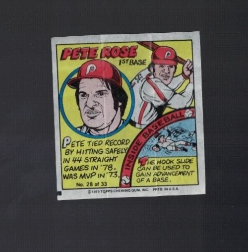 Pete Rose Philadelphia Phillies 1979 Topps Chewing Gum Comic - Image 1 of 1