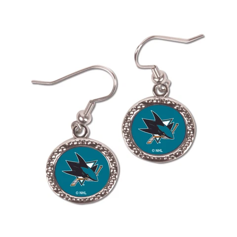 Women's San Jose Sharks WinCraft Round Dangle Earrings Cover