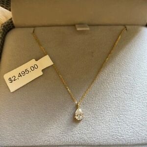 YI COLLECTION 18K SOLID GOLD DAINTY DIAMOND WHISPER NECKLACE
