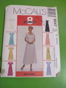 McCalls 9247 Misses Princess Seamed Dress Pattern 8 Looks Uncut Sz 20-24 Uncut - Picture 1 of 2