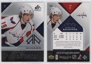 2007 SP Game Used Edition Authentic Rookies /99 Nicklas Backstrom #191 Rookie RC