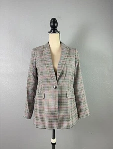 Talbots Women’s Houndstooth Blazer  Multicolor Single Button Jacket Size 4 NWOT - Picture 1 of 13