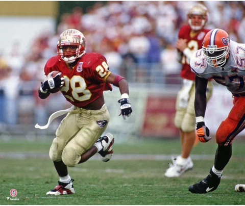 Warrick Dunn Florida State Seminoles Unsigned Running Photograph Cover