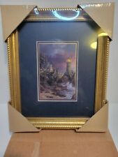 Vintage Thomas Kinkade Framed Print Rock of Salvation 12 x 10 w/ Coa Sealed/ New