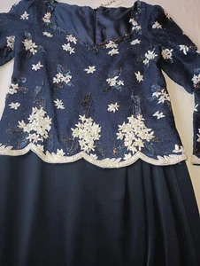 Abito formale vintage Encore by La Jolla nero con paillettes taglia 12 NUOVO con etichetta - Foto 1 di 7