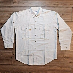 Camisa Sportipusa Discovery Channel Para Hombres Abotonada Safari Off Whi Talla XL De Colección - Imagen 1 de 10