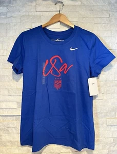 Camiseta Nike X Team USA Fútbol Core Manga Corta Gráfico Logo Azul Para Mujer Nueva Con Etiquetas - Imagen 1 de 6