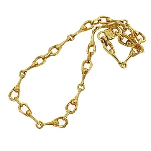 CELINE Used Chain Necklace Gold Italy Vintage #CE506 S - Picture 1 of 10