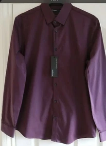 MENS M&S AUTOGRAPH Slim Fit SHIRT SIZE SMALL BNWT PLUM LONG SLEEVED - Picture 1 of 5