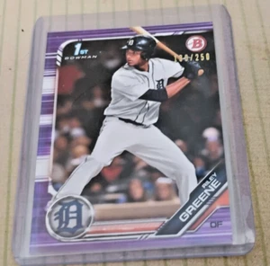 Bowman Chrome Draft Riley Greene Purple Refractor 2019/250 1st RC Tigers - Imagen 1 de 1