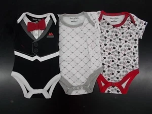 Kleinkind Jungen Harry & Violet $20 3er-Pack schwarz, weiß & rot Bodys Größe 0/3m - 6/9 - Bild 1 von 8