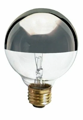 Satco S3860 120V Medium Base 25-Watt G25 Light Bulb, Silver Crown - Image 1 of 4