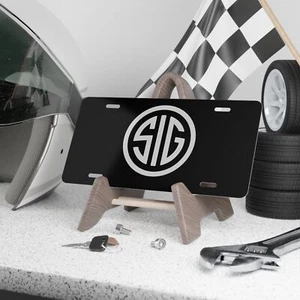 Black SIG Sauer Front Vanity License Plate, Garage Man Cave Art - Picture 1 of 8